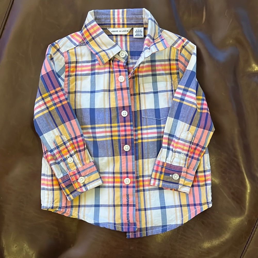 Button up shirt 6-12 months Jamie and Jack